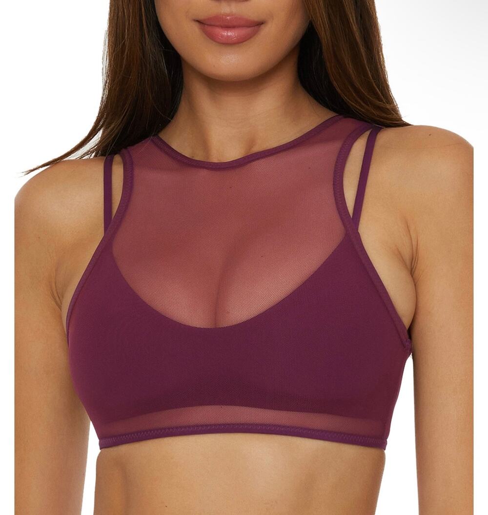 Women's Muse Mesh-Overlay Multi-Way Bralette Bikini Top Sz s $88